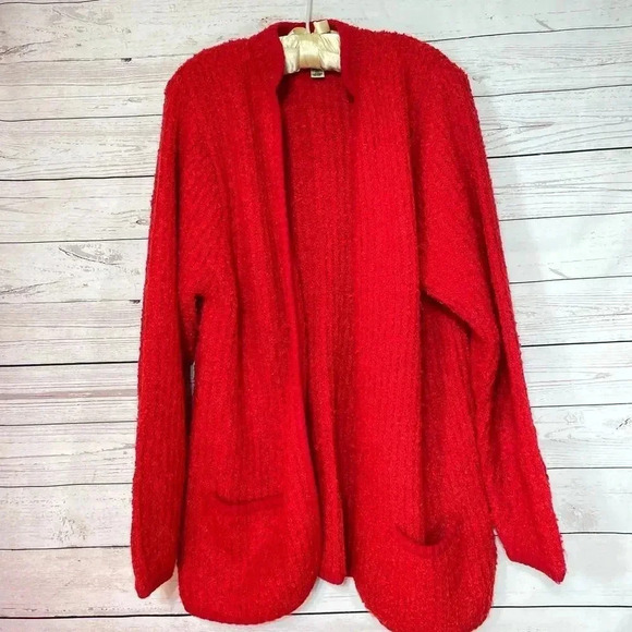 🎉Sweater ClearOut🎉 Oversized vintage‎ red 2 pocket cardigan - Picture 3 of 6